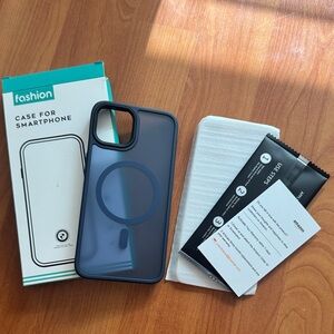 Blue iPhone 13 Smartphone Case with screen protector